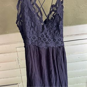 Free People One Black Adella slip maxi dress